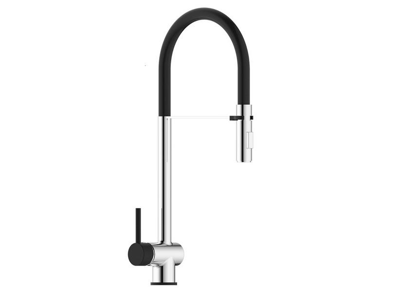 Küchenarmatur Oda mit Handbrause Chrom - Schwarz matt | IperCeramica