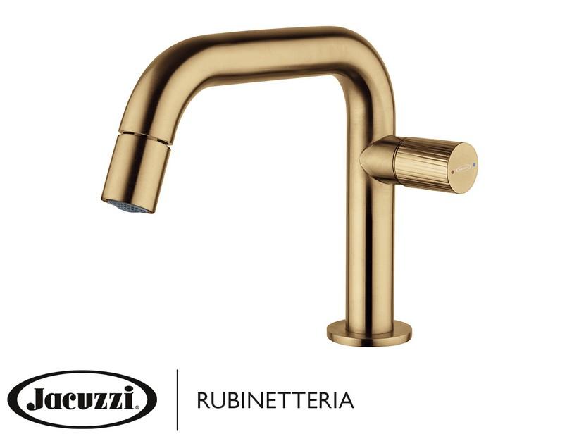 Mischer für Bidet Jacuzzi® Giulia aus Edelstahl mit Ablaufgarnitur Messing gebürstet | IperCeramica