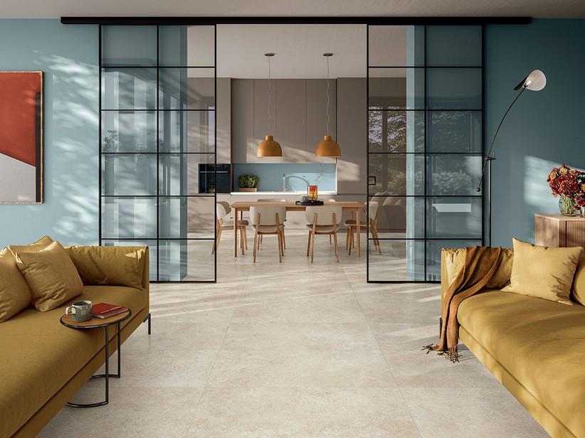 Fliese Sakkara White 60x120 Feinsteinzeug Kalksteinoptik Elfenbein | IperCeramica