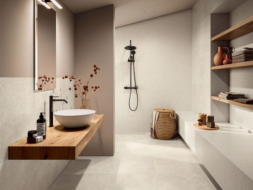 Fliese Sakkara White 60x60 Feinsteinzeug Kalksteinoptik Elfenbein | IperCeramica