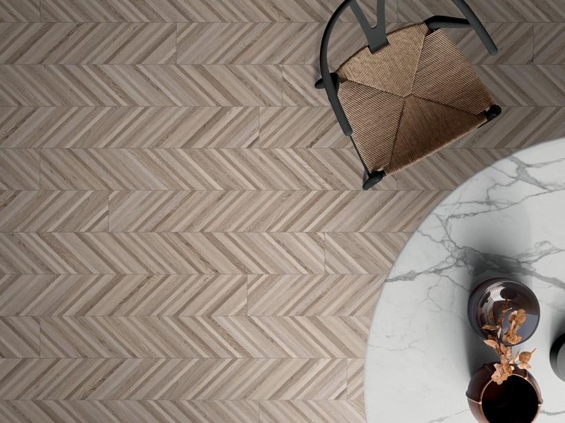 Fliese Ungarisches Fischgrätmuster Scott Biscuit Natural Recths 20x170 | IperCeramica