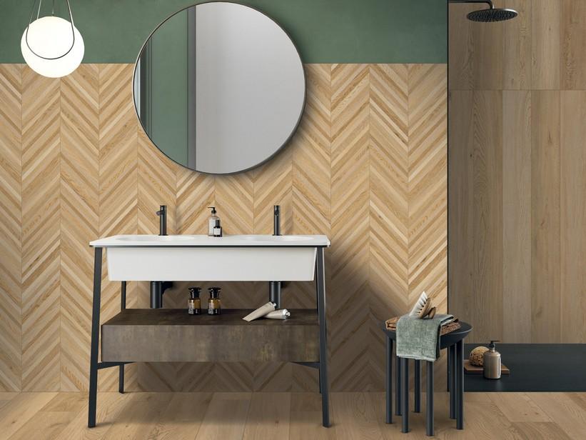Fliese Ungarisches Fischgrätmuster Scott Honey Natural Rechts 20x170 | IperCeramica