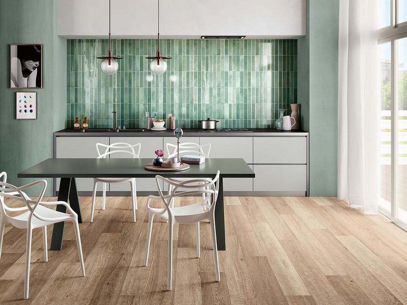 Wandverkleidung Shine Block Emerald 25x60 Ziegeloptik Grün | IperCeramica