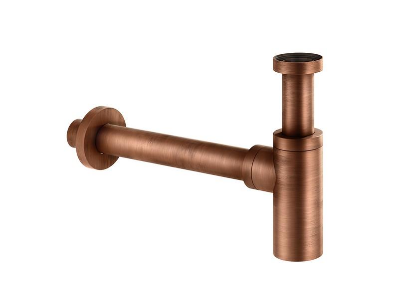 Runder minimalistischer Siphon Stelo Kupfer gebürstet | IperCeramica