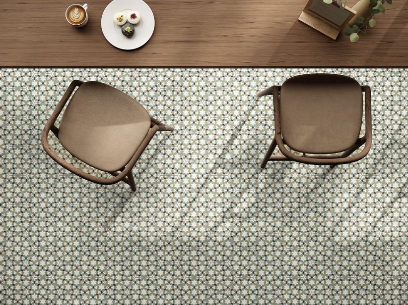 Fliese Six Deco Agadir sechseckig 21x18,2 Dekoriertes Feinsteinzeug | IperCeramica