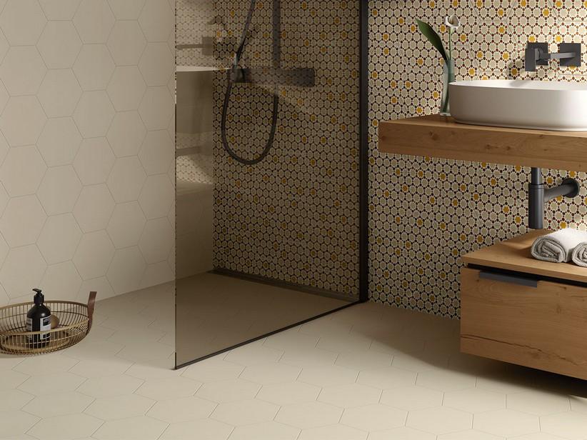 Fliese Six Sand sechseckig 21x18,2 Feinsteinzeug Einfarbig Beige | IperCeramica