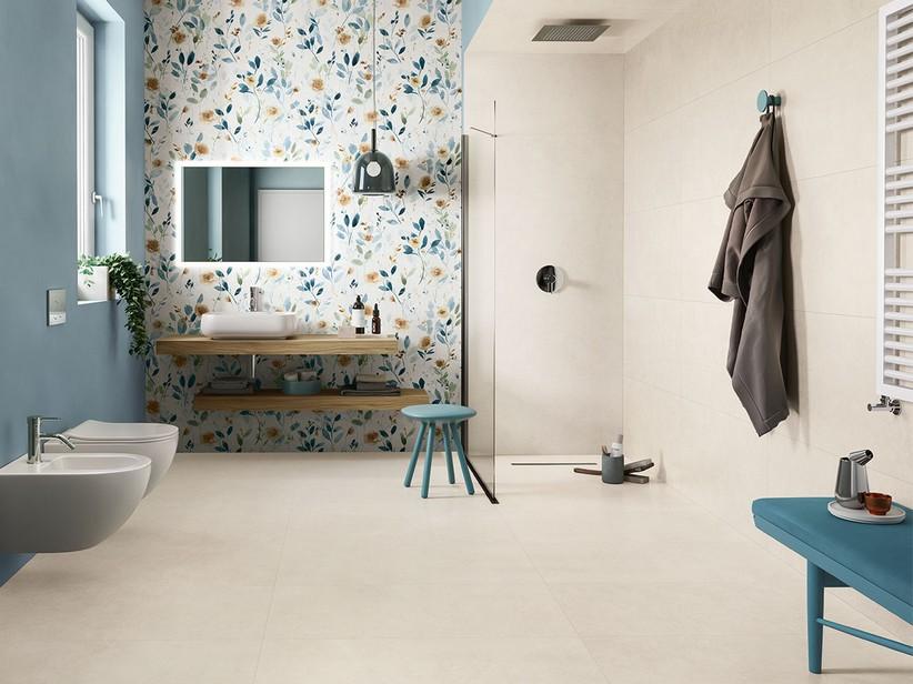 3,5 mm dünne Fliese Slim Beton White 50X100, Feinsteinzeug mit Zementoptik Weiß | IperCeramica