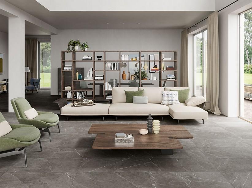 3,5 mm dünne Fliese Slim Pietra Grey 50x100 Feinsteinzeug mit grauer Steinoptik | IperCeramica