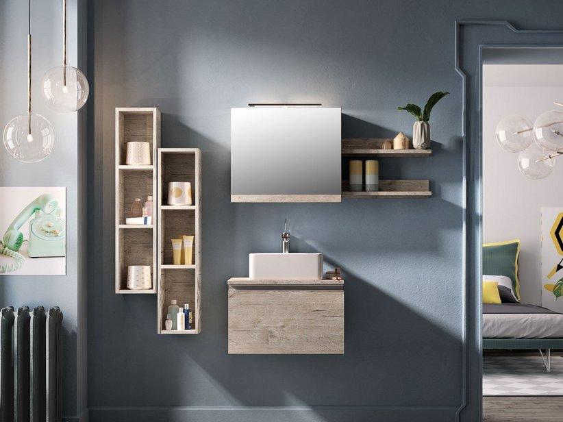 BADMÖBEL SMART 61 CM NATURAL OAK MIT PLATTE FÜR AUFLAGEBECKEN | IperCeramica