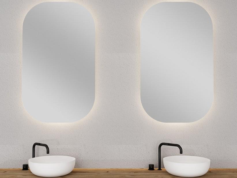 Badspiegel Vanity 100x60 cm Oval, LED-Hinterleuchtung | IperCeramica