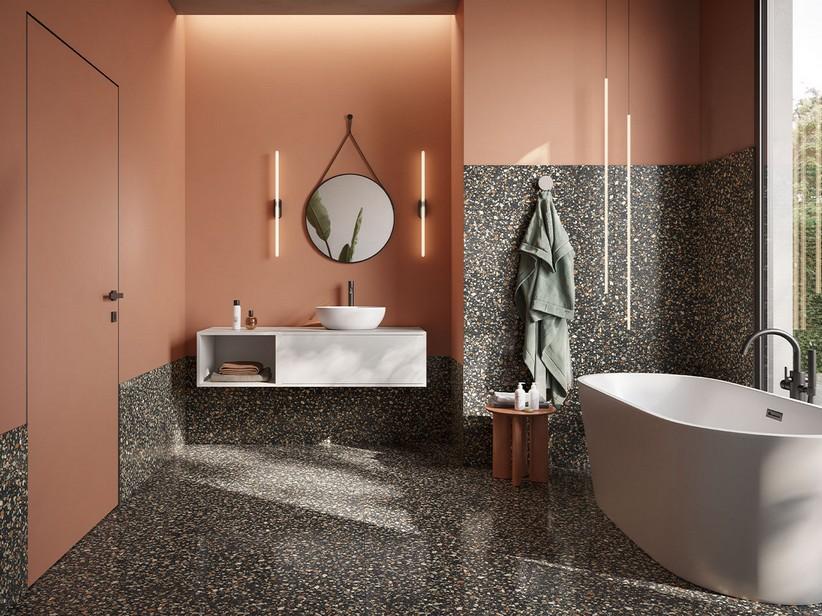 Fliese Spot Black 60x60 Feinsteinzeug mit der Optik von schwarzem Terrazzo | IperCeramica