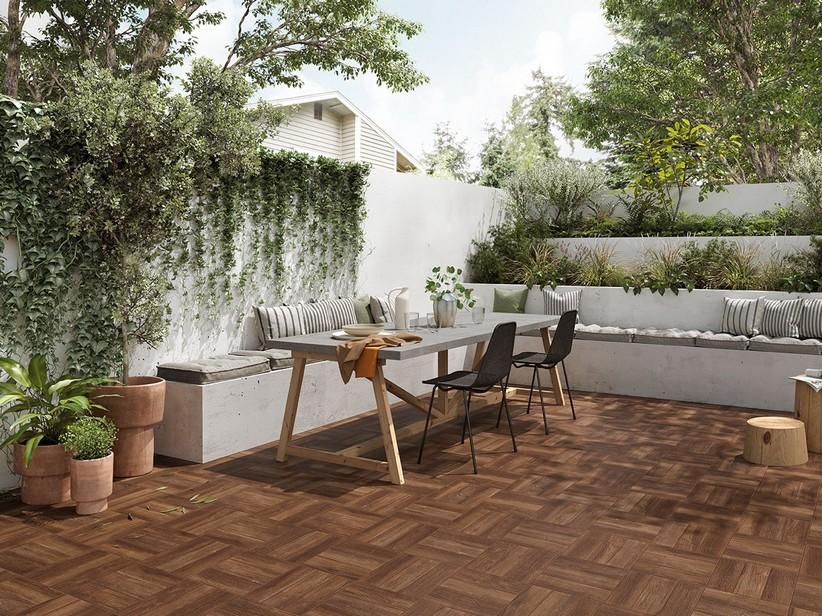 Fliese Sundeck Brown 30,5X30,5 Feinsteinzeug für Aussen Holzoptik Braun | IperCeramica