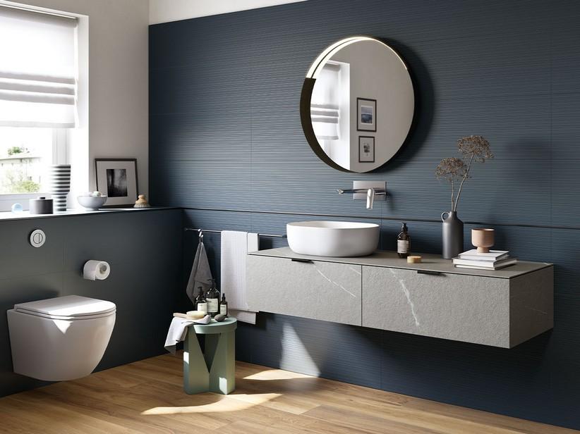 Wandfliese Velvet 3D Atlantic 30x90 dreidimensionalen Effekt Blau | IperCeramica