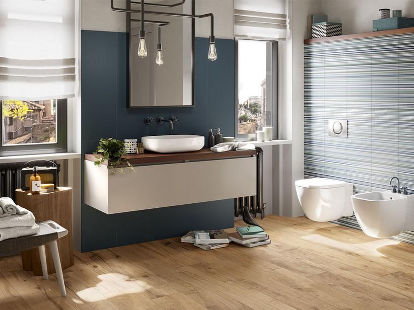 Wandfliese Velvet Atlantic 30x90 einfarbig Blau Matt | IperCeramica