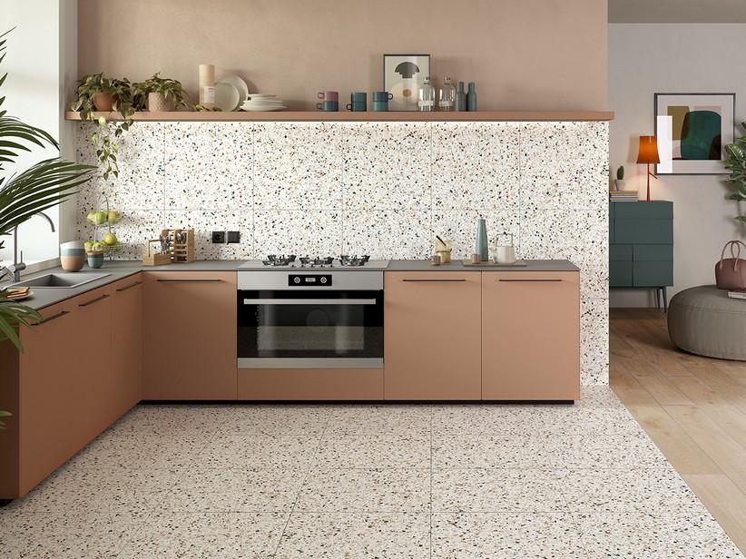 Fliese Venice Beige 60x60 Feinsteinzeug Terrazzo Optik Beige | IperCeramica