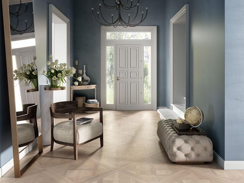 Parkett Eiche mit Kassettenmuster Natur Gebürstet Lackiert – Versailles Blanc | IperCeramica