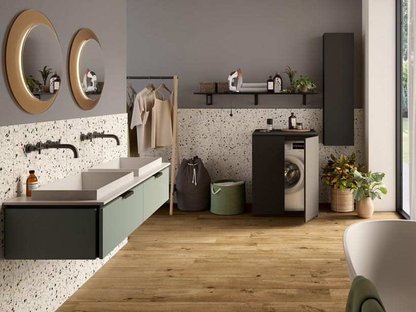 Fliese Village Oak 3D 20x120 Feinsteinzeug Holzoptik Braun | IperCeramica