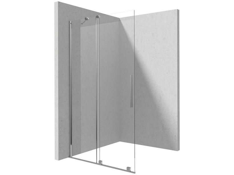 Walk-In Prizma mit Schiebetür cm 140 H195 Erw. 138-140 Glasstärke 6 mm Profile Chrom | IperCeramica