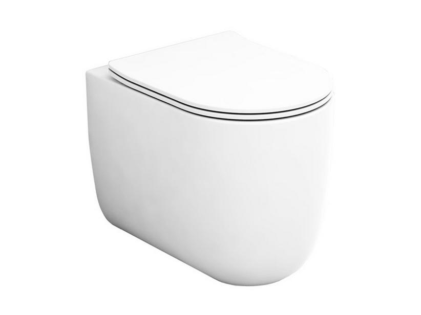 Stand-WC Solana spülrandlos 52x36 cm wandbündig Weiß glänzend | IperCeramica