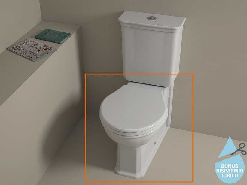 Monoblock-WC Epoque Rimless 66x39 cm wandbündig Weiß glänzend | IperCeramica
