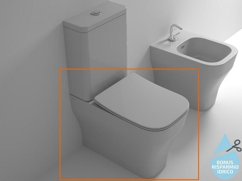 Monoblock-WC Ether Rimless 62x36 cm wandbündig Weiß glänzend | IperCeramica