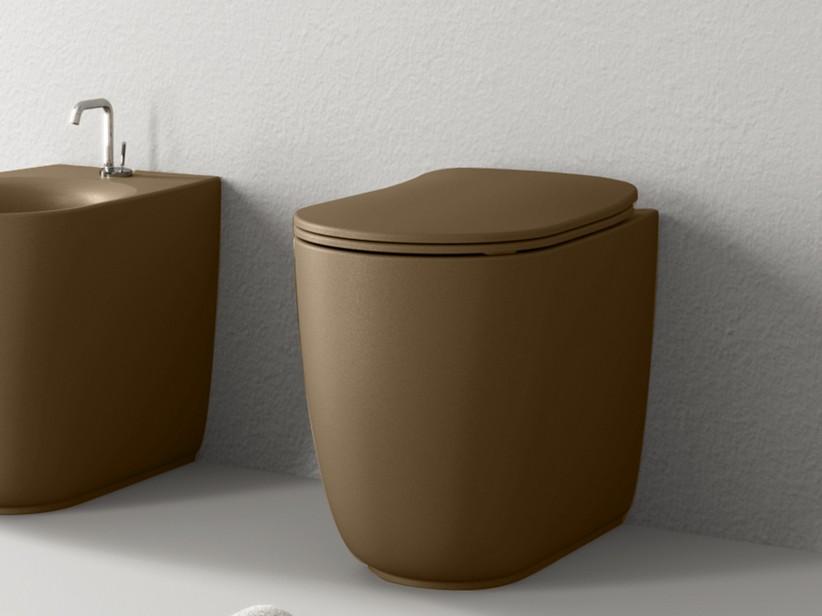 Stand-WC Nolita Dunkelbraun Matt Rimless | IperCeramica