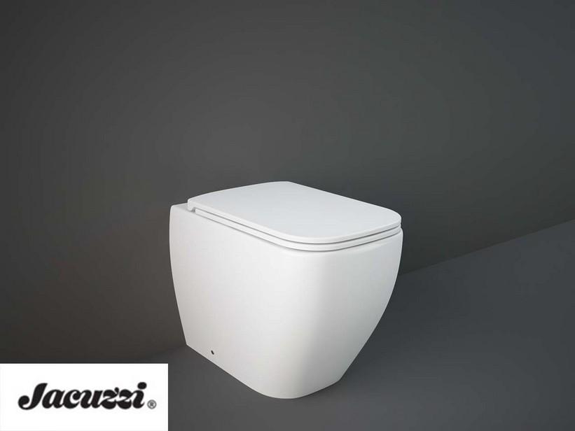 STAND-WC JACUZZI® RAY RIMLESS WANDBÜNDIG WAND/FUSSBODEN-ABFLUSS WEISS GLÄNZEND | IperCeramica