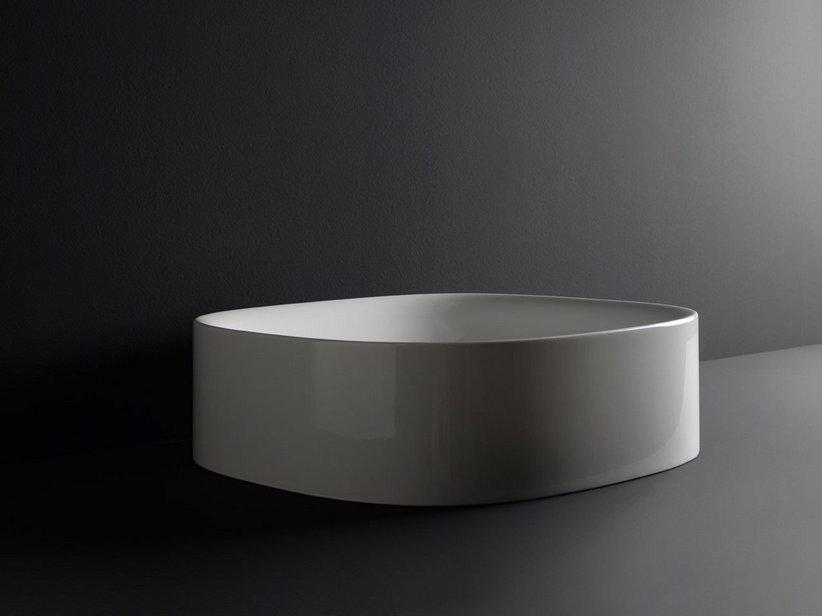 AUFSATZWASCHBECKEN WILD 45 AUS KERAMIK WEISS GLÄNZEND | IperCeramica