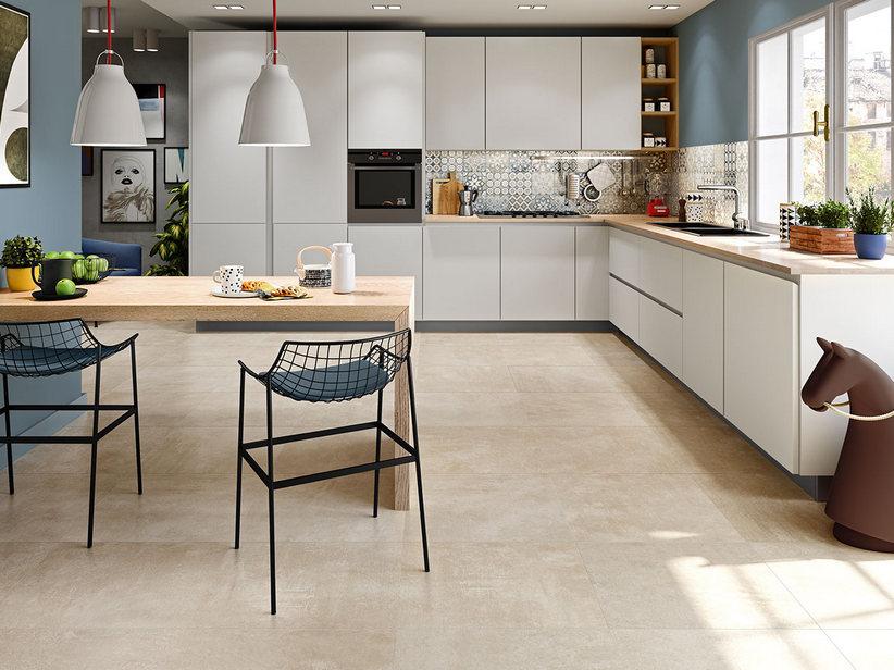 Fliese Works Beige 61,5X 61,5 Feinsteinzeug Zementoptik | IperCeramica