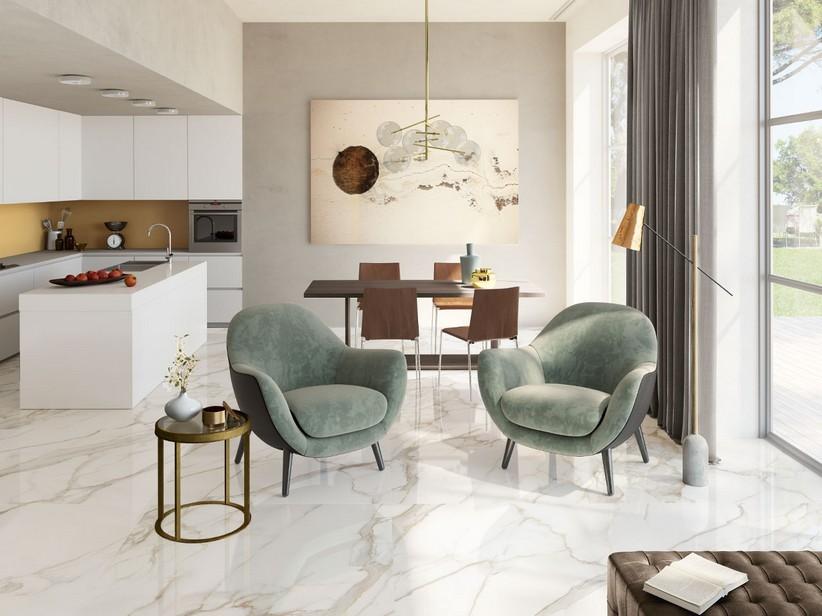 Fliese Xlab Calacatta Zweite Wahl 120x120 Feinsteinzeug Poliert Marmoroptik | IperCeramica