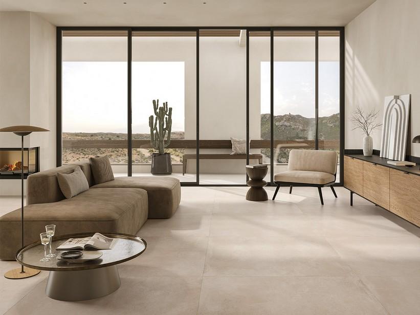 Fliese Xlab Concept Sand 120x120 Feinsteinzeug Zementoptik Beige | IperCeramica