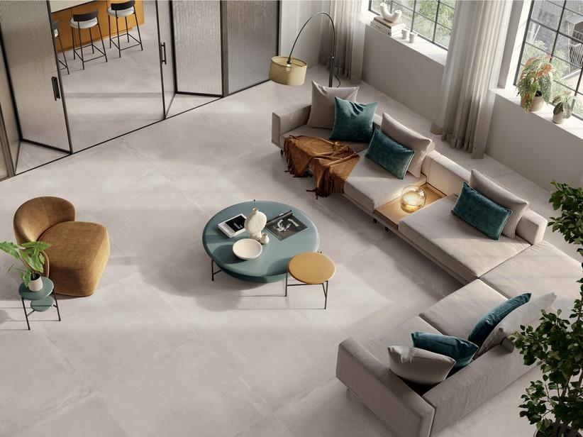 Fliese Xlab Concept Warm Grey 120x120 Feinsteinzeug Zementoptik Grau | IperCeramica