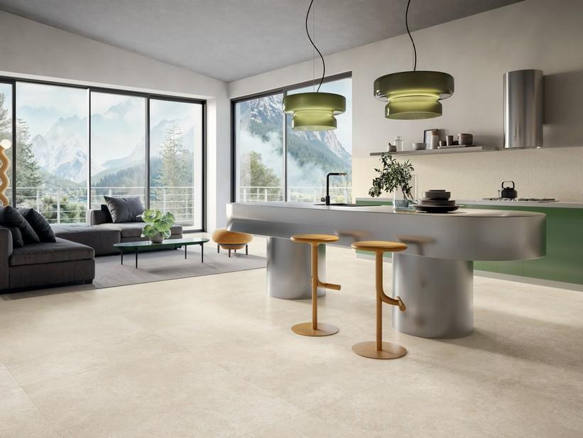 Fliese Xlab Sakkara White 120x120 Feinsteinzeug Kalksteinoptik Elfenbein | IperCeramica