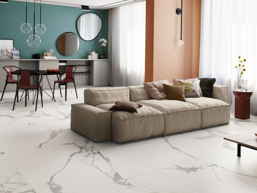 Fliese Xlab Statuario Matt 120x120 Feinsteinzeug Marmoroptik | IperCeramica