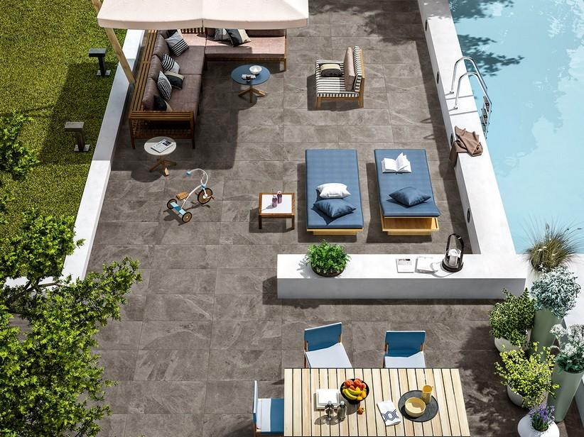 Fliese Absolute Grey XOUT 50X100 Feinsteinzeug Stärke 20 mm Graue Schieferoptik | IperCeramica