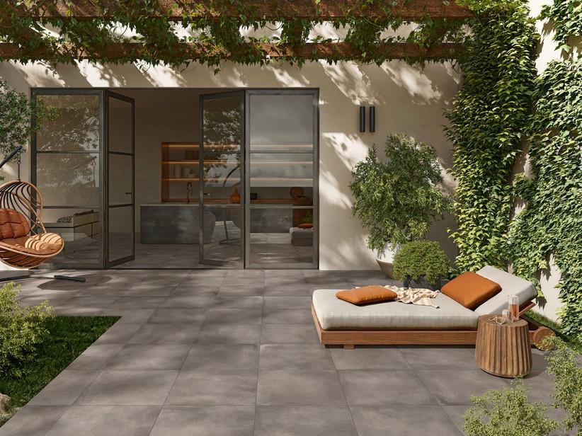 Fliese City Grey XOUT 60x60 Feinsteinzeug für Außenbereich Stärke 20 mm Zementoptik Grau | IperCeramica
