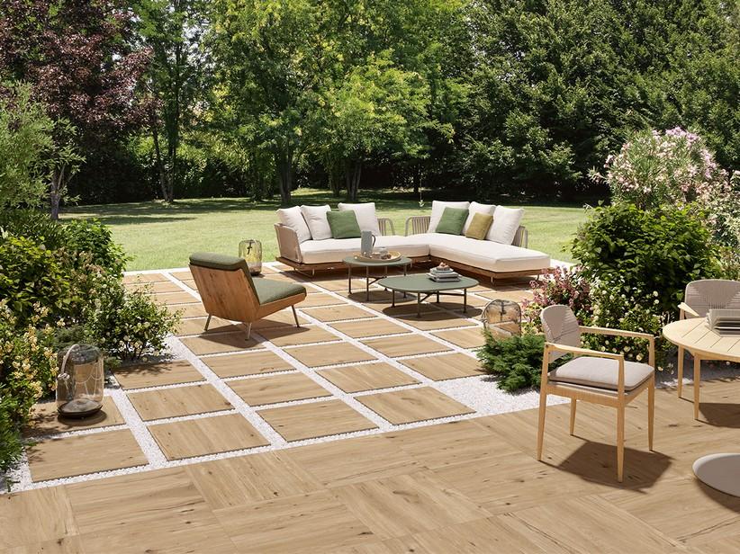 Fliese Ekowood 2 Honey XOUT 60x60 Feinsteinzeug Stärke 20 mm Holzoptik Eiche Natur | IperCeramica