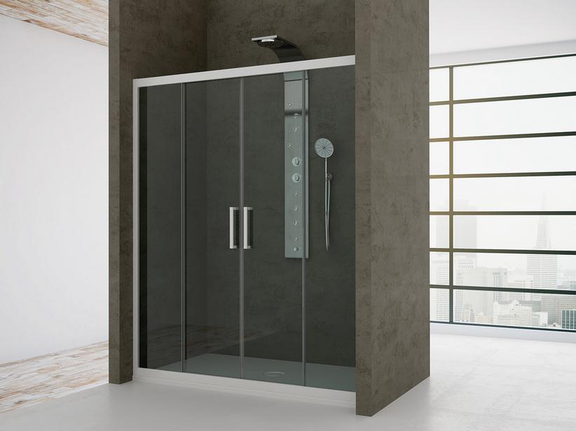 DUSCHSCHIEBETÜREN ZEN 170 cm H190 Red 160/170 GLASSTÄRKE 6mm TRANSPARENT WEISS MATT | IperCeramica