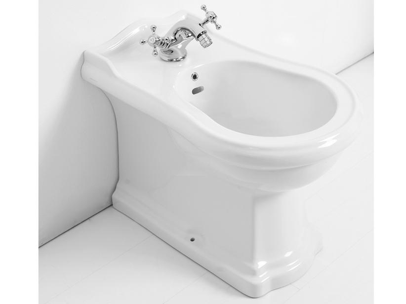 Bidet à poser Retro monotrou 61x39 cm adossé au mur blanc brillant | IperCeramica