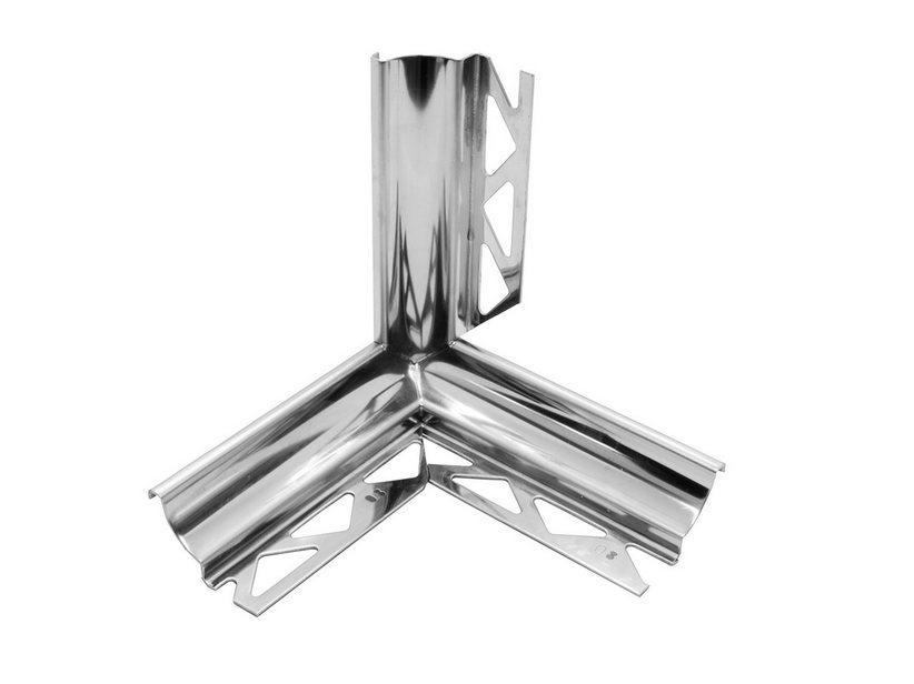 Profilé de jonction d’angle Global Cove 3 voies acier inox 12,5mm | IperCeramica