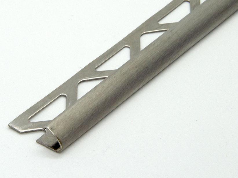 Profilé de finition d'angle Global Round acier satiné 10mm 2,7m | IperCeramica