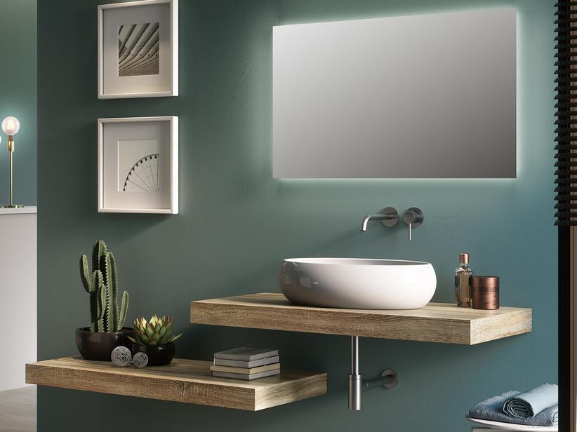 Plan pour lavabo salle de bains à poser Topsy Top cm. 120x48 cm h8 chêne mélèze | IperCeramica