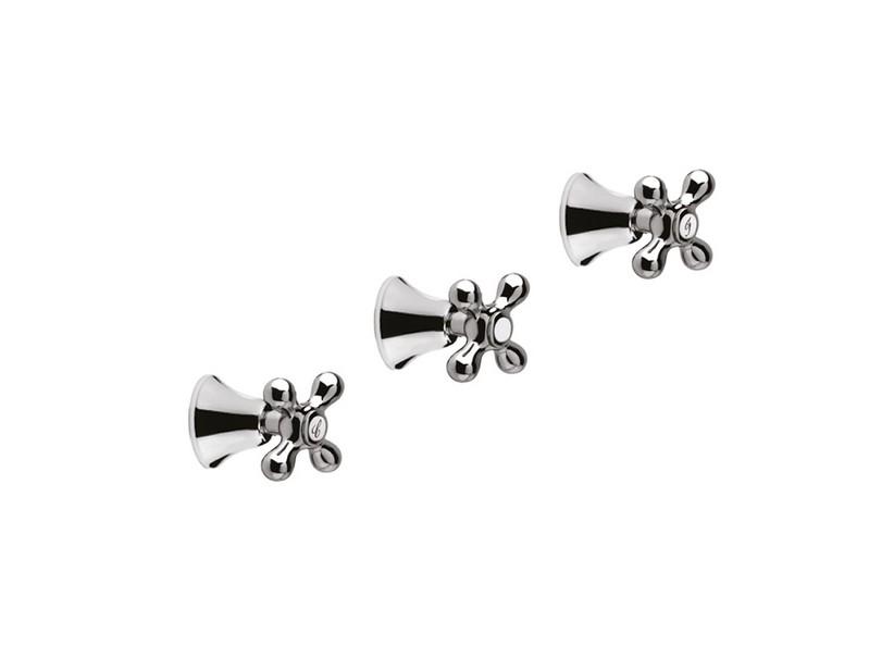 Ensemble robinets 3 trous douche à encastrer avec inverseur 3 voies Olimpia chrome | IperCeramica