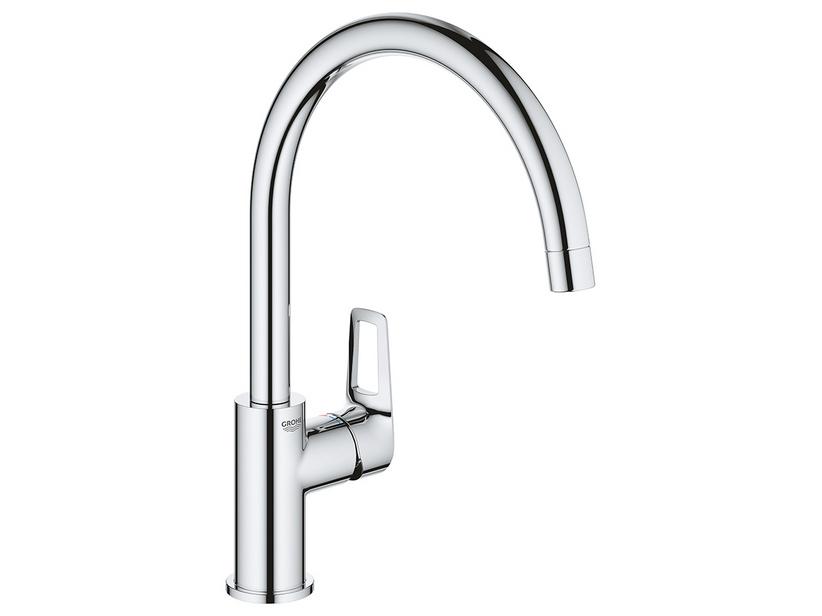 Mitigeur pour évier cuisine ®Grohe Startloop à canne haute chrome | IperCeramica