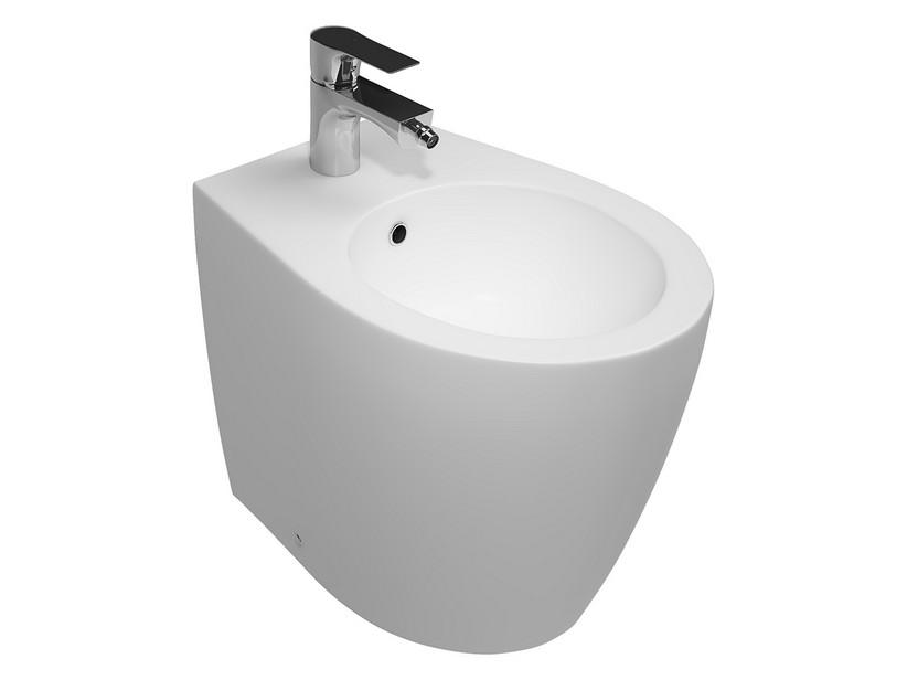 Bidet à poser Sentimenti Neo 52x36 cm adossé au mur blanc mat | IperCeramica