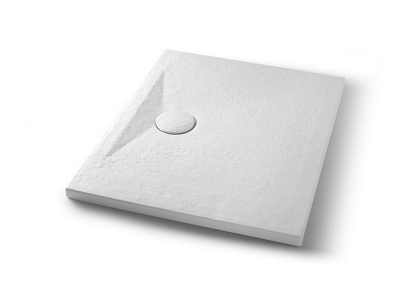 Receveur de douche Appia 90x70 cm céramique effet pierre blanc mat | IperCeramica