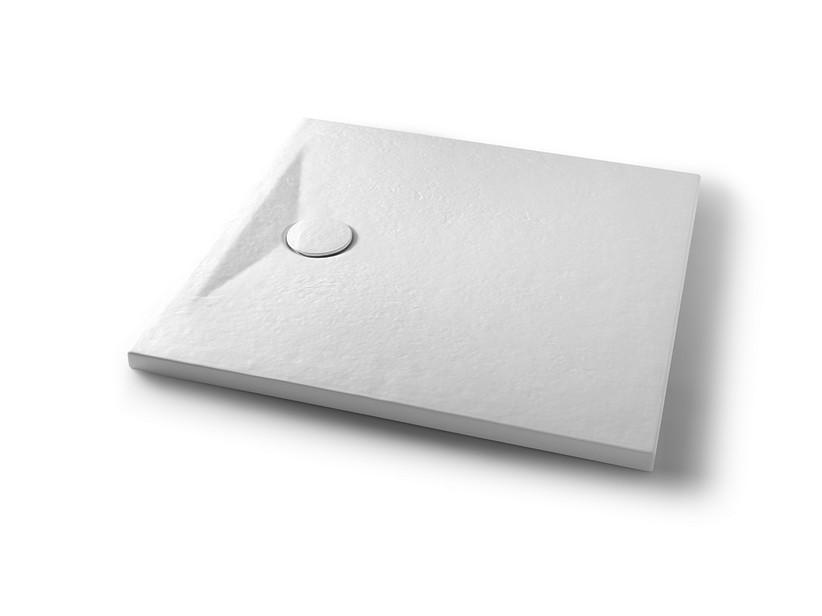 Receveur de douche Appia 90x90 cm céramique effet pierre blanc mat | IperCeramica
