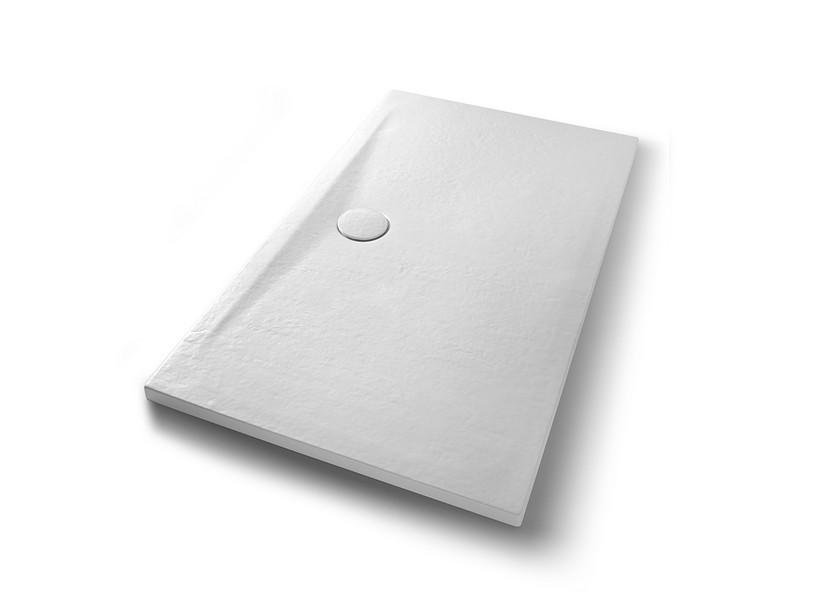 Receveur de douche Appia 140x80 cm céramique effet pierre blanc mat | IperCeramica