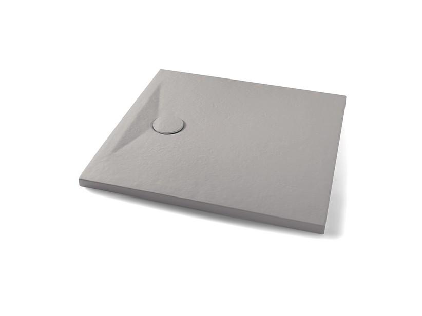 Receveur de douche Appia 90x90 cm céramique effet pierre gris mat | IperCeramica