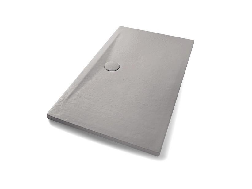 Receveur de douche Appia 140x80 cm céramique effet pierre gris mat | IperCeramica